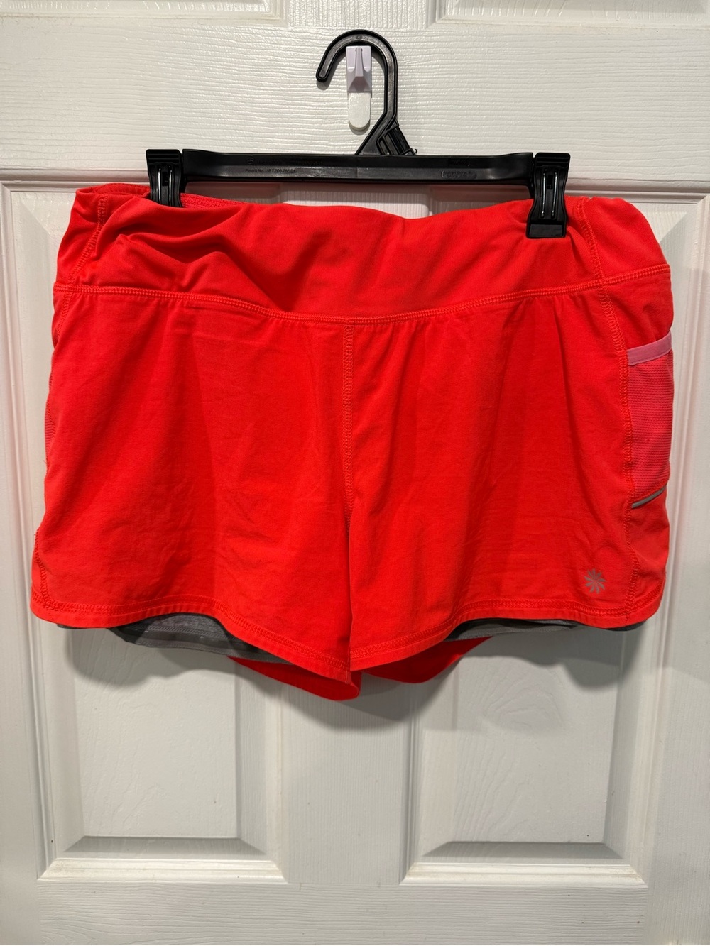 Athleta Women’s Running Shorts – Size Large – Coral Red